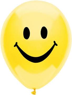 Smiley Face 12in Printed Latex Balloons