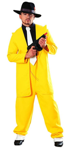 Yellow Zoot Suit Mobster Style Adult Costume