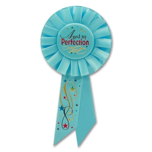 Aged to Perfection Blue Rosette Ribbon