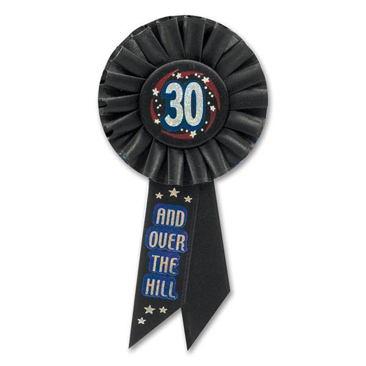 30 and Over The Hill Black Rosette Ribbon