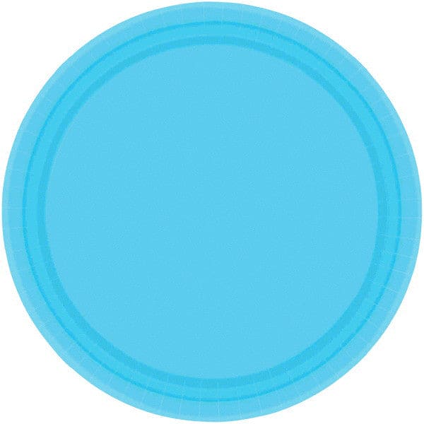 Caribbean Blue 9in Round Dinner Paper Plates