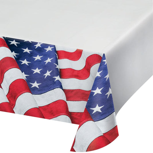 Patriotic Flag 54in x 102in Paper Table Cover