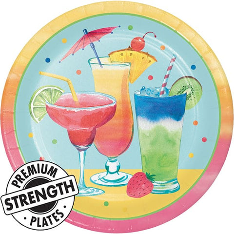 Summer Cocktail 9in Round Dinner Paper Plates 8ct