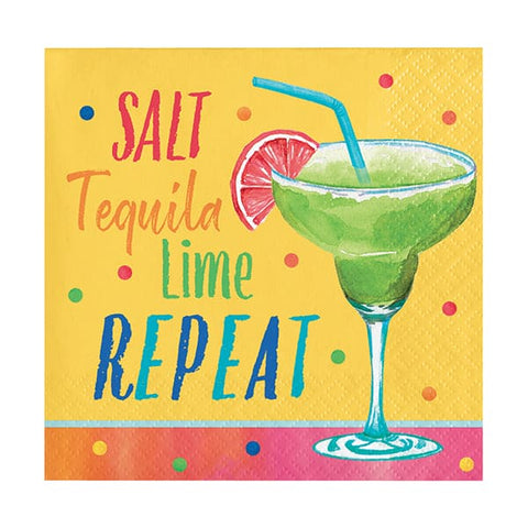 Summer Cocktail Salt and Lime Beverage Napkins 16ct