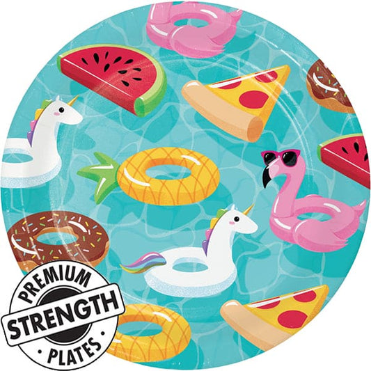 Pool Floats 9in Round Dinner Paper Plates 8ct