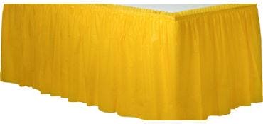 Yellow Sunshine Solid Color Plastic Table Skirt 14' x 29"
