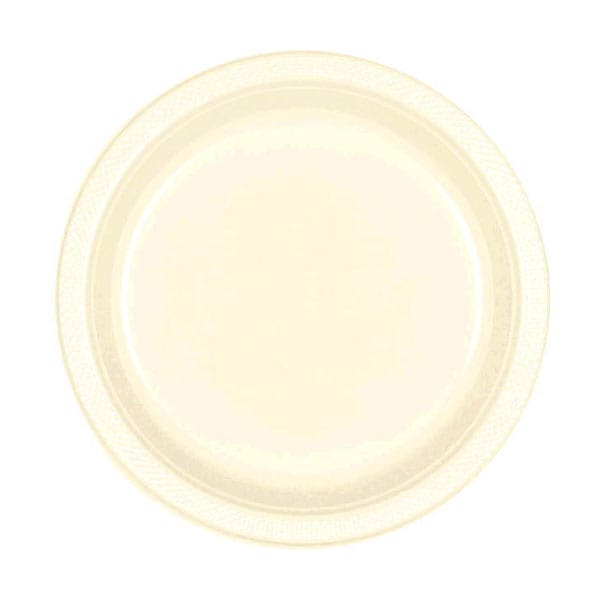 Vanilla Creme 7in Round Luncheon Plastic Plates