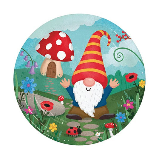 Party Gnomes 7in Round Luncheon Paper Plates 8ct