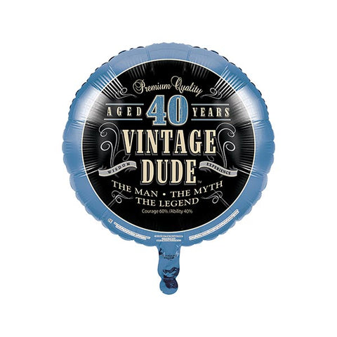 Vintage Dude 40 Metallic 18in Balloon