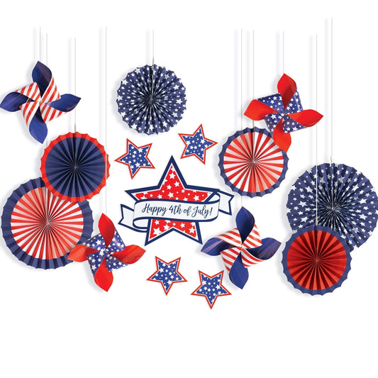 Patriotic Pinwheel Backdrop Fan Decorating Kit