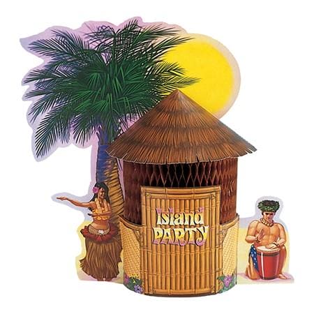 Tiki Hut Honeycomb Centerpiece