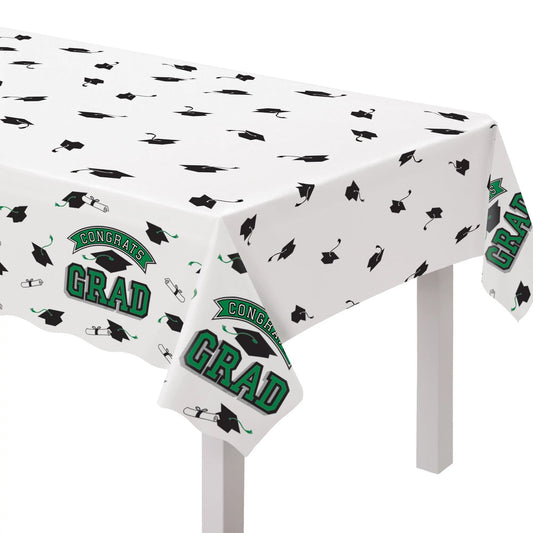 True To Your School 54in x 102in Plastic Table Cover - Green