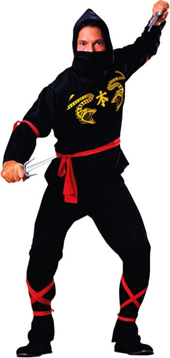 Men's Top Red Belt Ninja Adult Costume