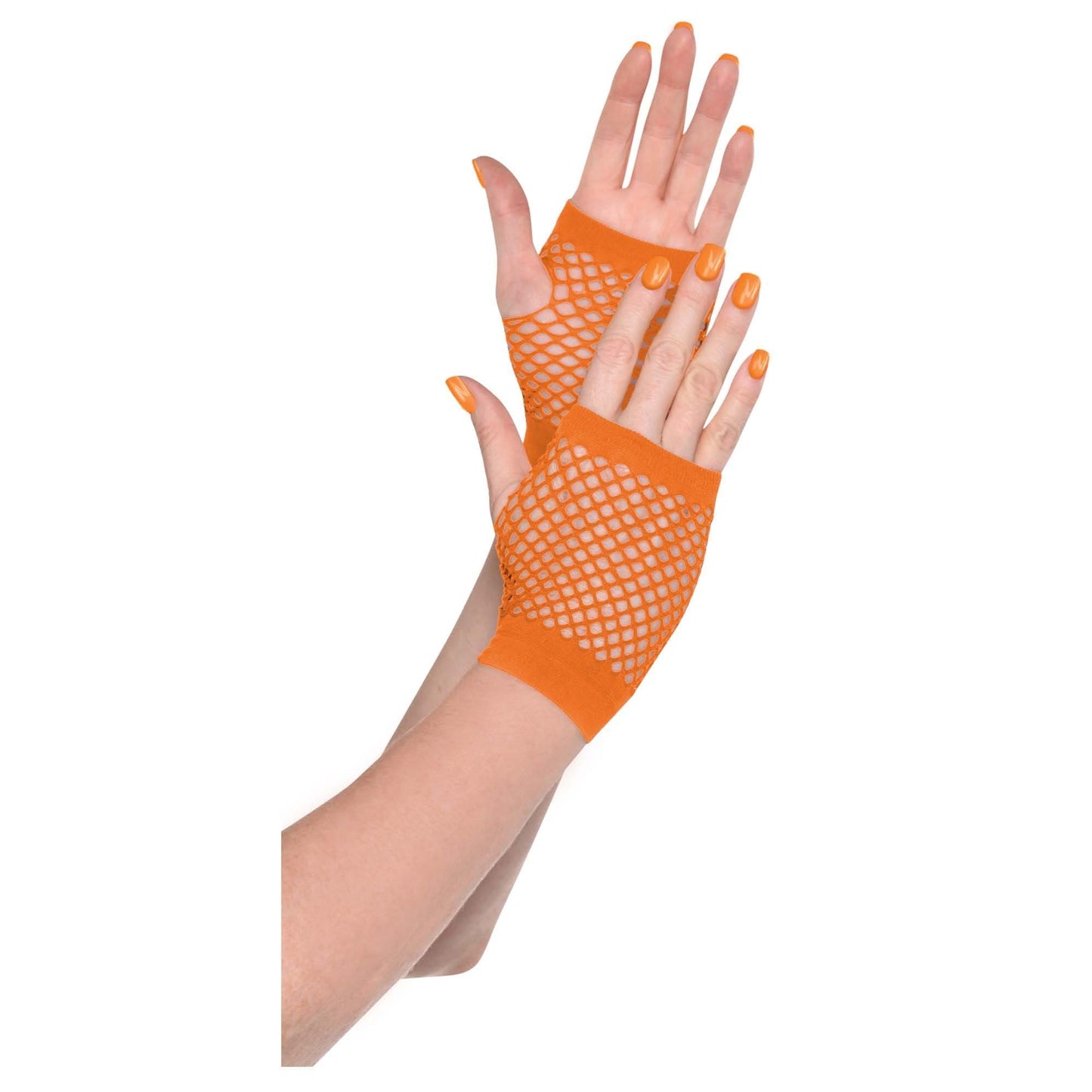Fishnet Short Gloves Orange