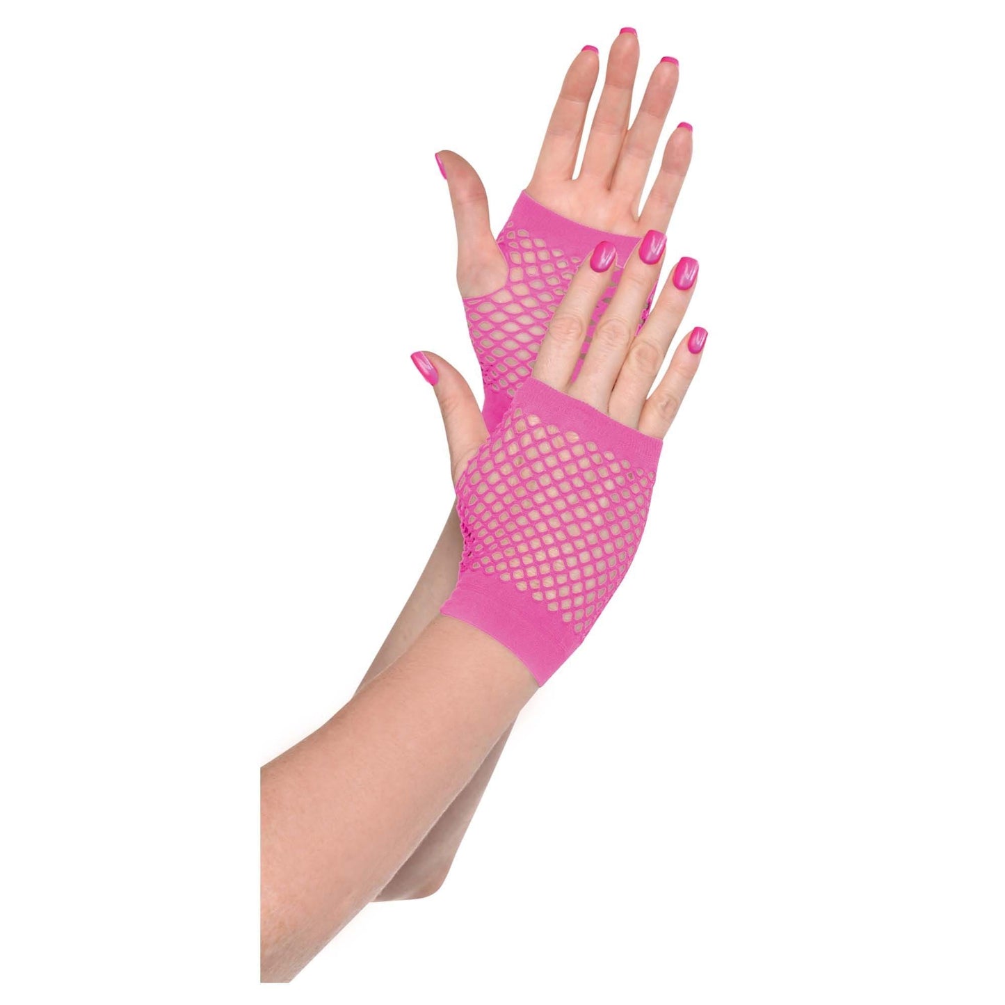 Fishnet Short Gloves Pink