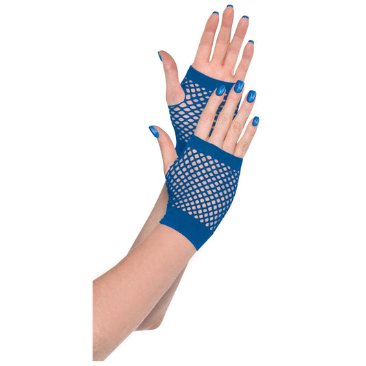 Fishnet Short Gloves Blue
