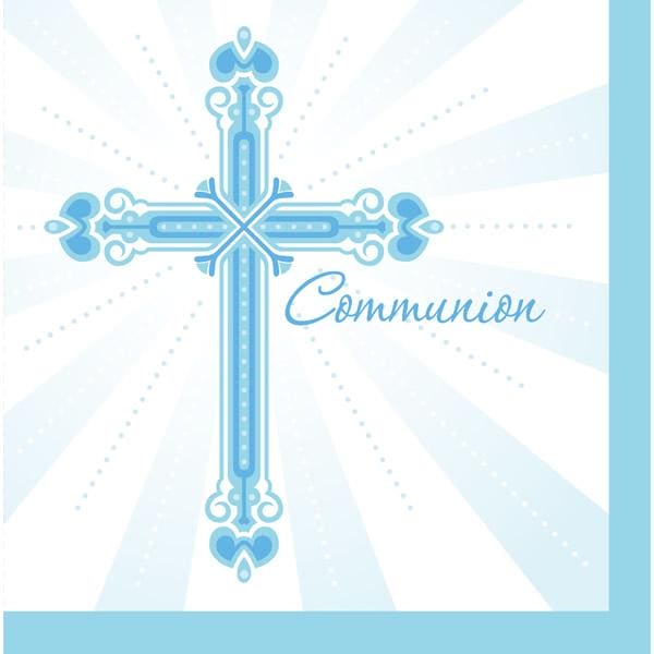Blessings Blue Communion Luncheon Napkins