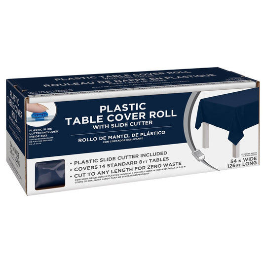 Boxed Plastic Table Roll - 54in x 126ft True Navy