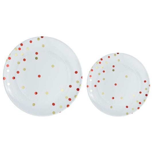 Multipack, Hot Stamped Plastic Plates - Apple Red 20 Ct