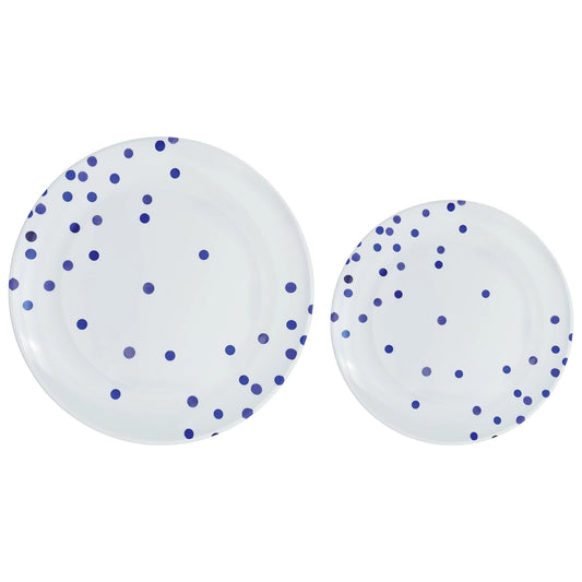 Multipack, Hot Stamped Plastic Plates - Royal Blue 20 Ct