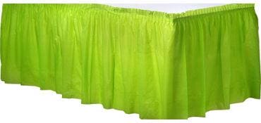 Kiwi Solid Color Plastic Table Skirt 14' x 29"