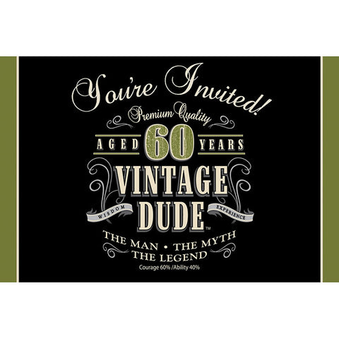 Vintage Dude 60th Invitation