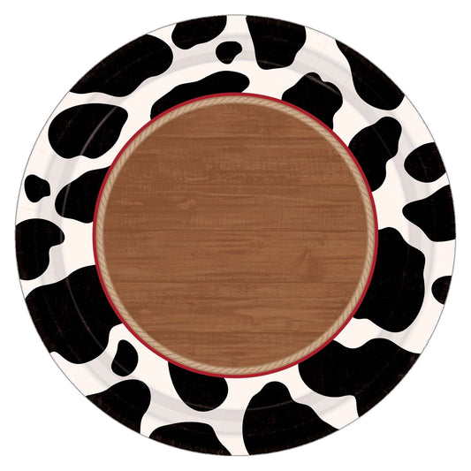 Yeehaw Cow 7in Lunch Plates 8 Ct