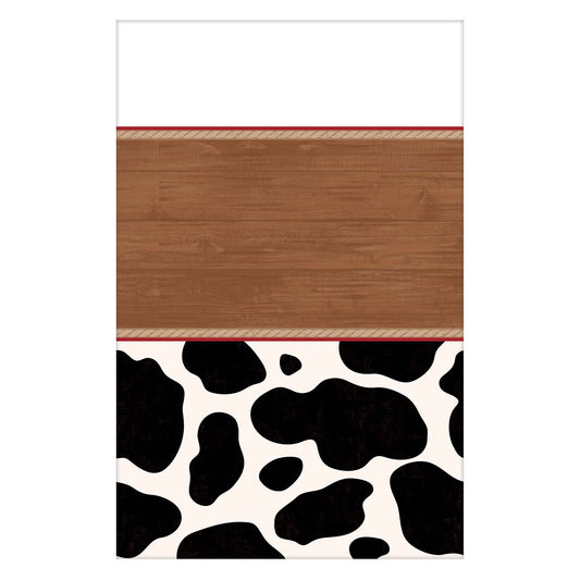 Yeehaw Cow Plastic 54in x 96in Table Cover