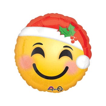 Emoticon Santa 18in Metallic Balloon