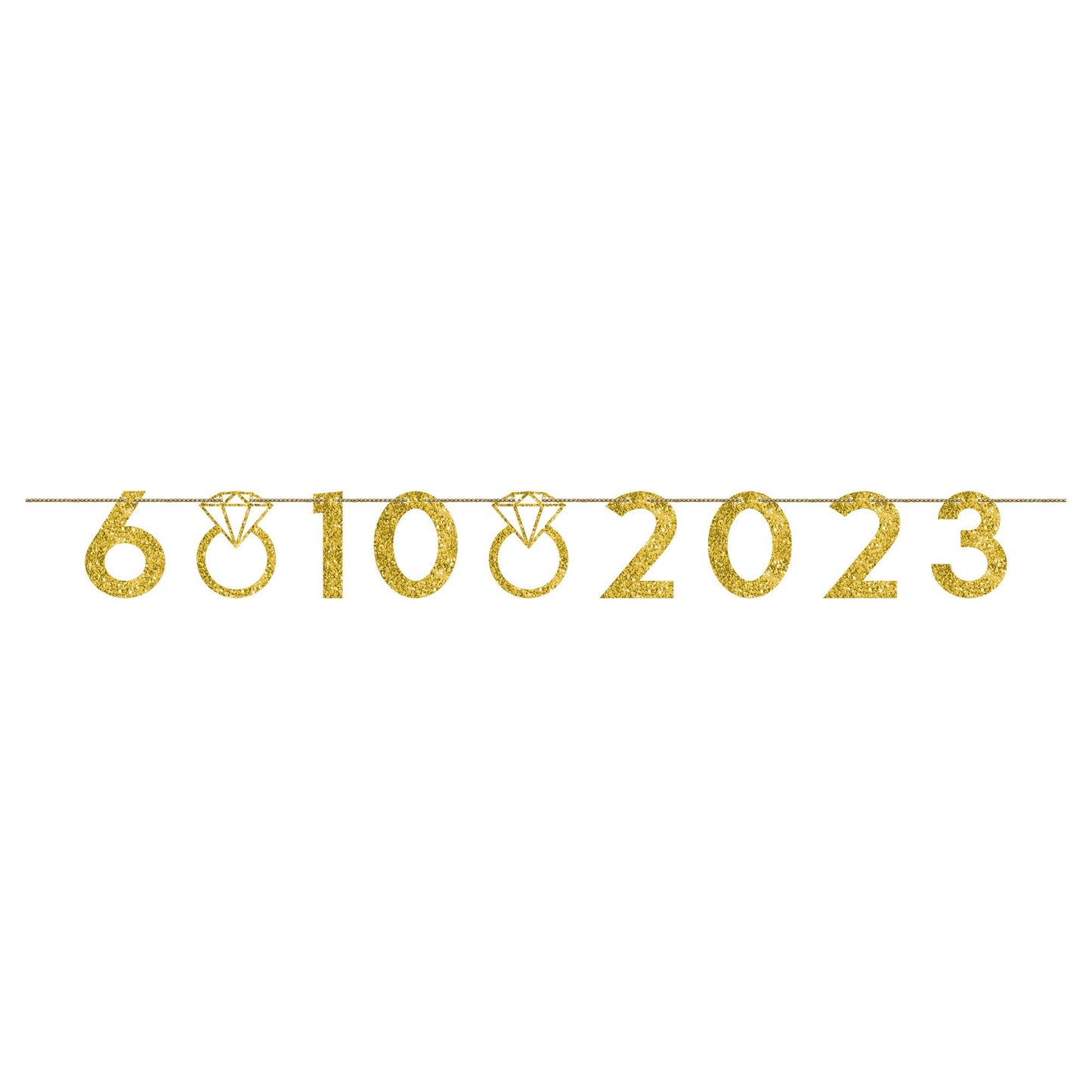 Customizable Number 12ft Banner, Gold Glitter