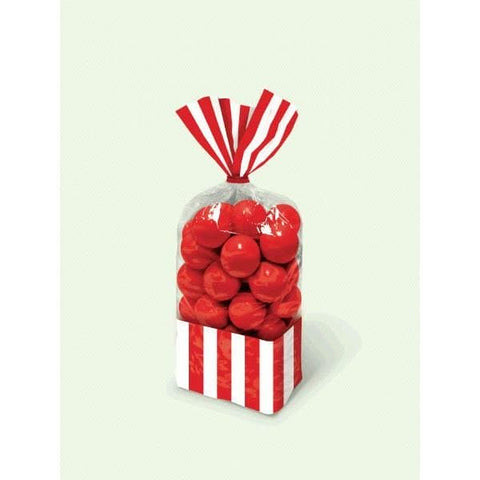 Striped Cello Party Bags - Apple Red