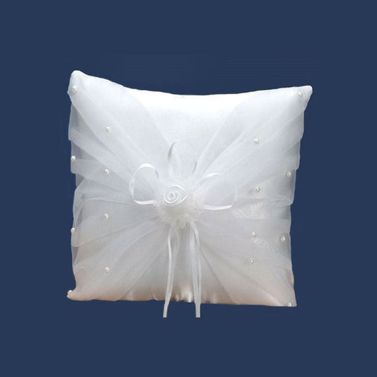 Square Ring Pillow 7" White