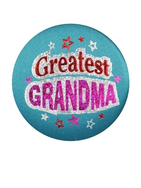 Greatest Grandma Blue Satin Button