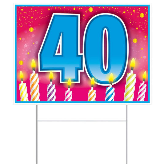 Plastic 40 Birthday Yard Sign