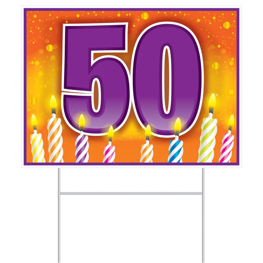 Plastic 50 Birthday Yard Sign