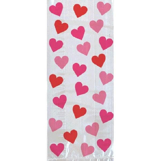 Valentine's Heart Small Cello Treat Bags