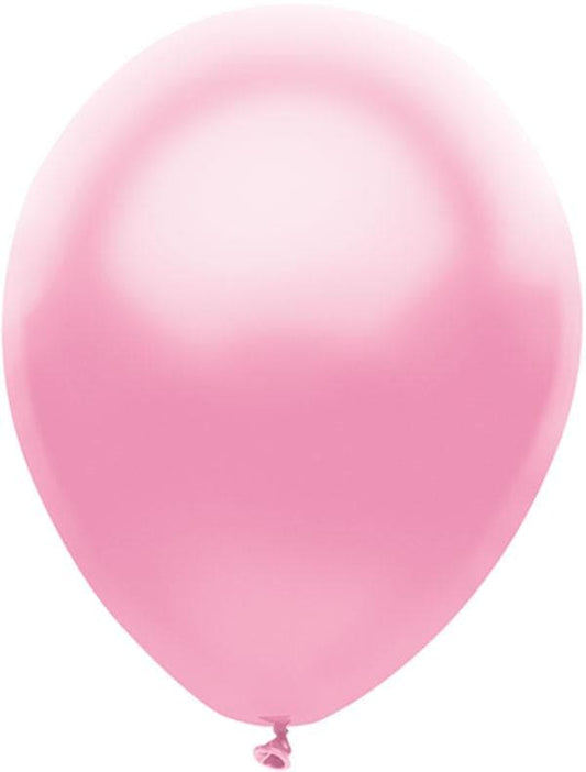Metallic Silk Pink 12in Latex Balloons 10ct