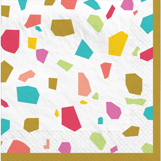 Rainbow Terrazzo Beverage Napkins 40 Ct