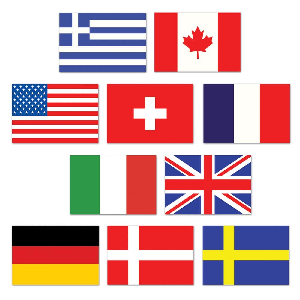 International Flags 4.5in Mini Double Sided Flag Cutouts