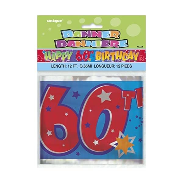 Happy 60th Birthday Foil Banner