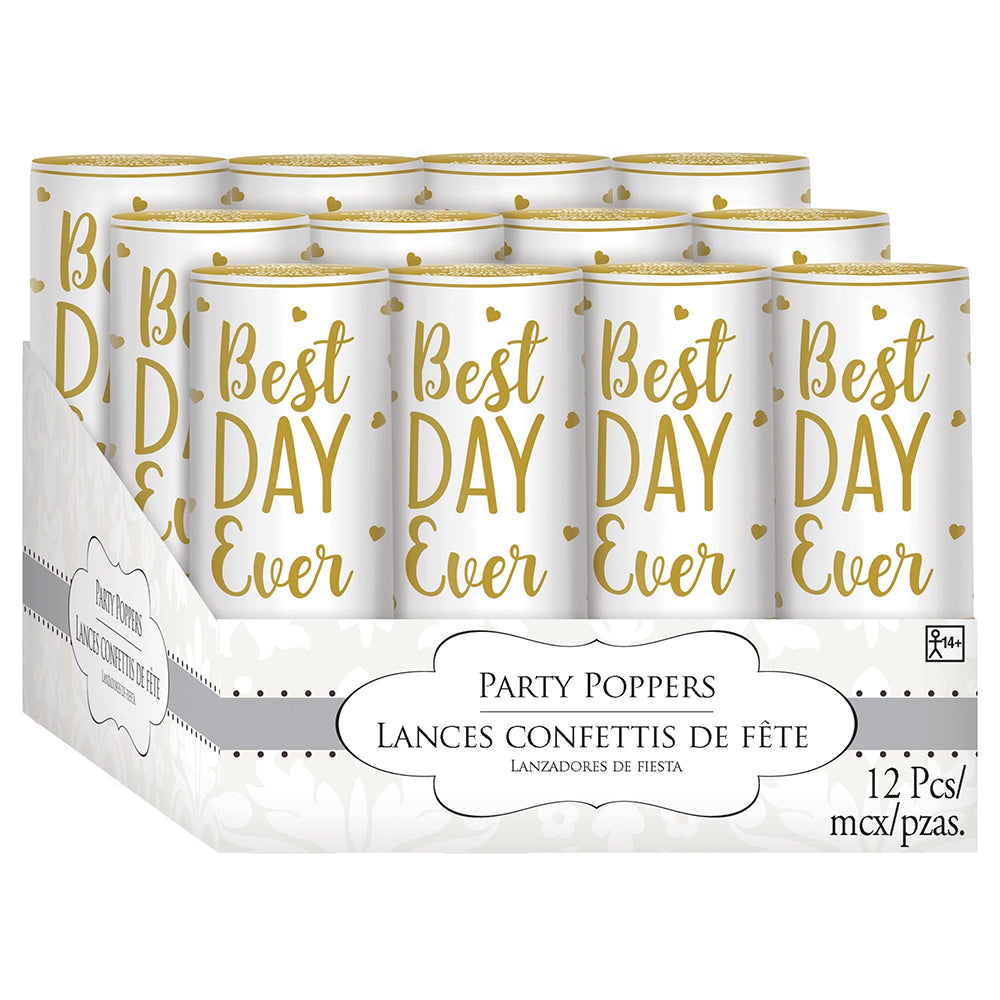 Best Day Ever Party Poppers 12 Ct