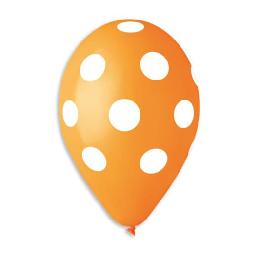 12" Latex Balloons Polka Dot Orange 50ct