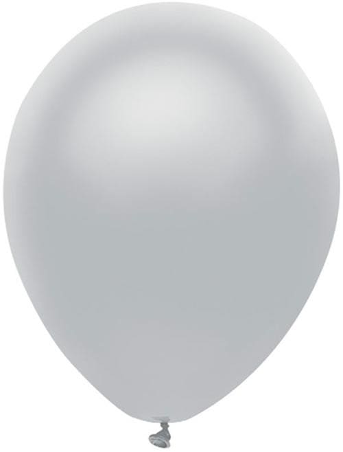 Metallic Shining Silver 5in Latex Balloons 50ct