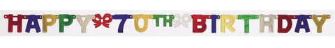 Multi-Color Happy 70th Birthday Jointed Banner
