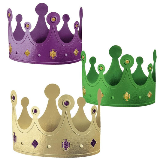 Mardi Gras Glitter Crowns