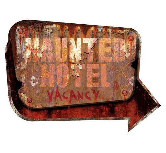 Haunted Hotel Metal Sign 15in x 23in