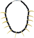 Black Beaded Jungle Caveman Necklace
