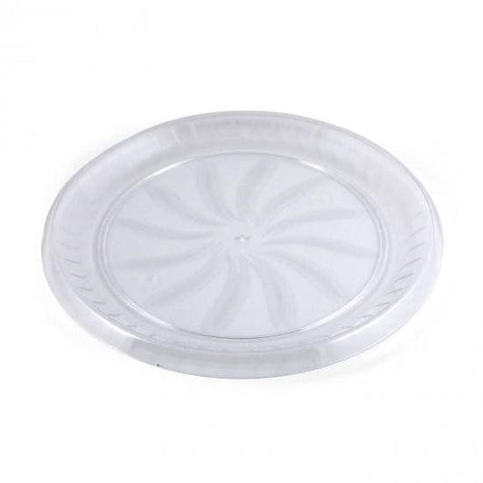 Clear Plastic Round Swirl Tray 12in