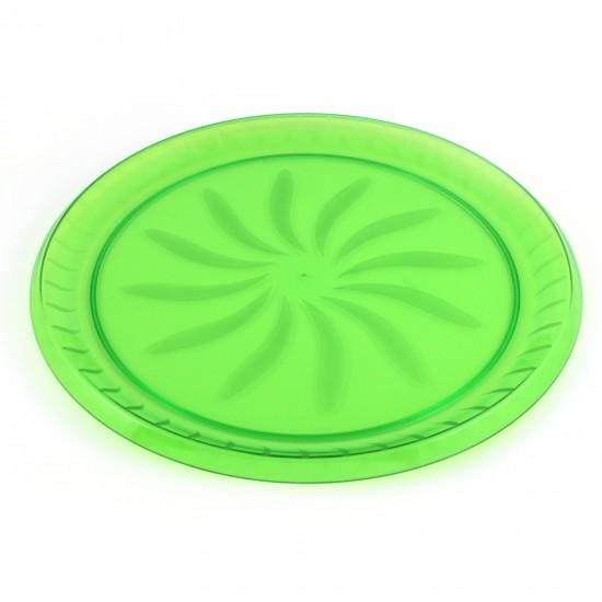 Kiwi Green Round Swirl Plastic Tray 16in