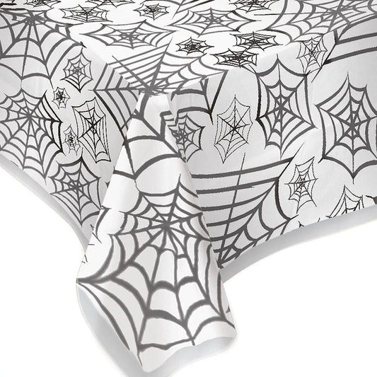 Spider Web 54 x 108in Clear Plastic Table Cover